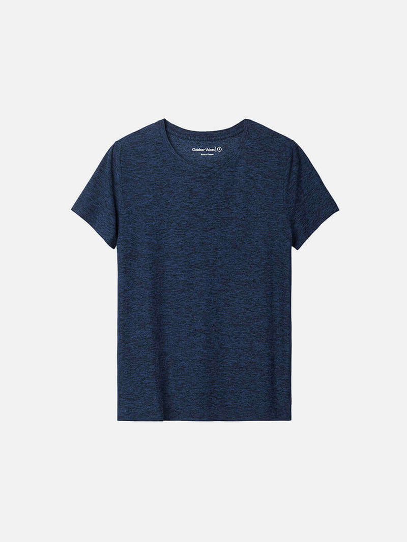 CloudKnit Shortsleeve in navy blue, perfect for casual activities like dog walking or hiking.