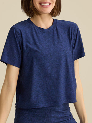 a person wearing a blue shirt