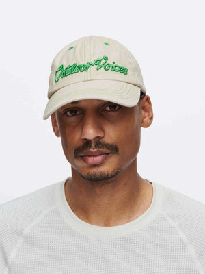 Washed Hat featuring signature Outdoor Voices embroidery on a stylish washed cotton design.