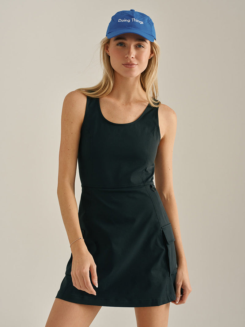 a person wearing a black dress