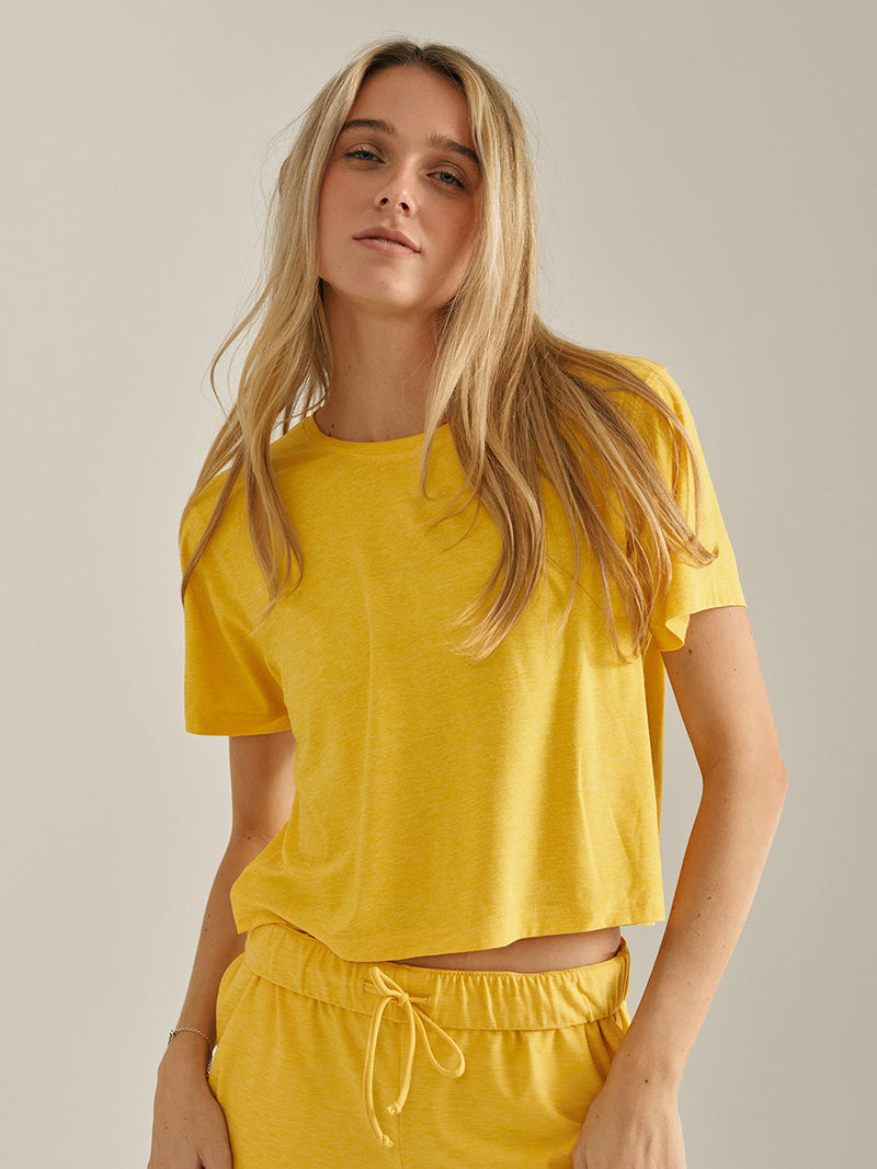 CloudKnit Boxy Shortsleeve - Lemon Water