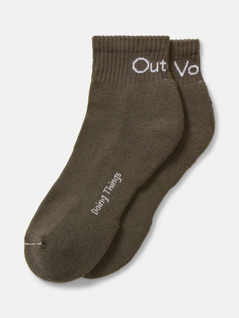 OV Rec Ankle Sock CL in dark brown color, designed for comfort and outdoor activities.