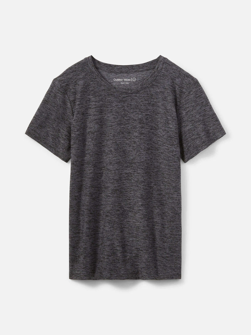 CloudKnit Shortsleeve in a soft gray fabric, perfect for casual activities like walking or hiking.