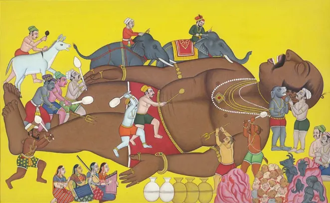 Kumbhakarna woke up by 1000 elephants